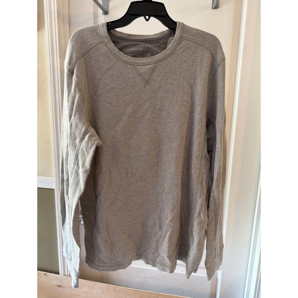 Eddie Bauer Other - Eddie Bauer Mens TXL Gray Waffle Knit Thermal Long Sleeve Crewneck Shirt Tall XL